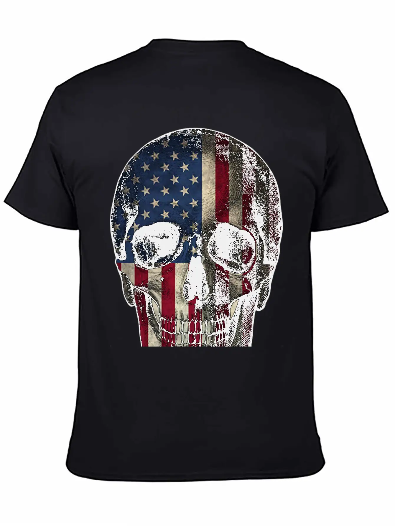 Skull American Flag Unisex Casual T-Shirt – Clean Design For Daily Comfort