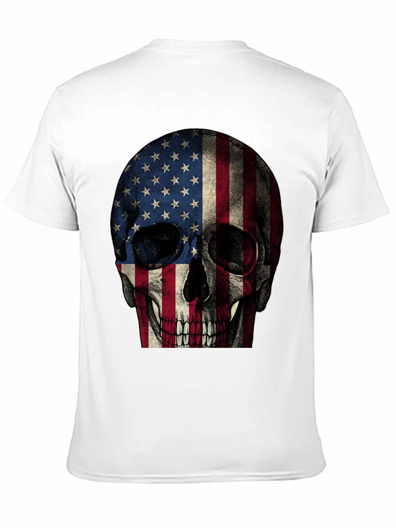 Skull American Flag Unisex Casual T-Shirt – Clean Design For Daily Comfort