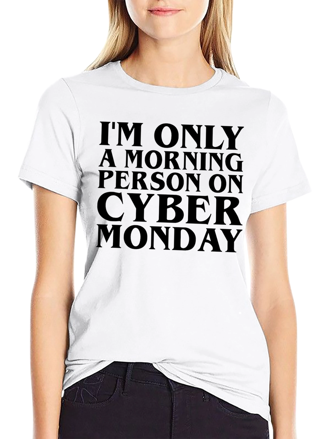 Cyber Monday Morning Person Black T-Shirt