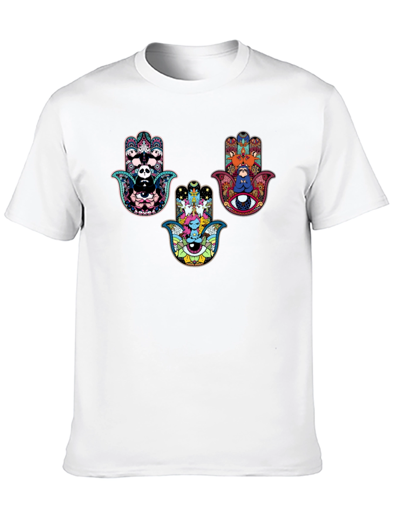 Hamsa Hand Graphic Print Black Tee