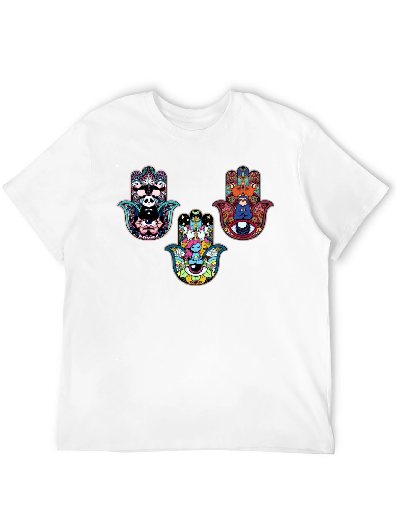 Hamsa Hand Graphic Print Black Tee