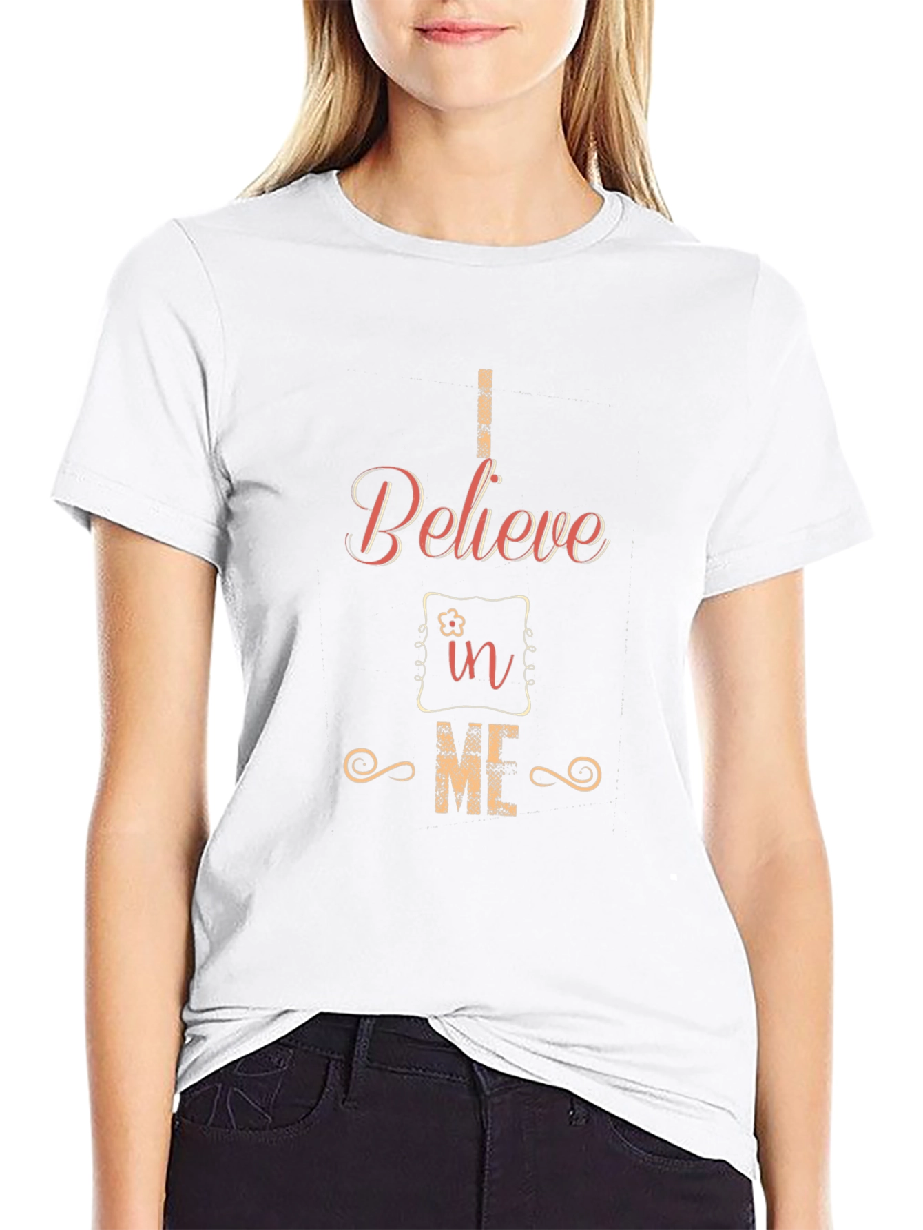 Believe in ME Black Graphic T-Shirt