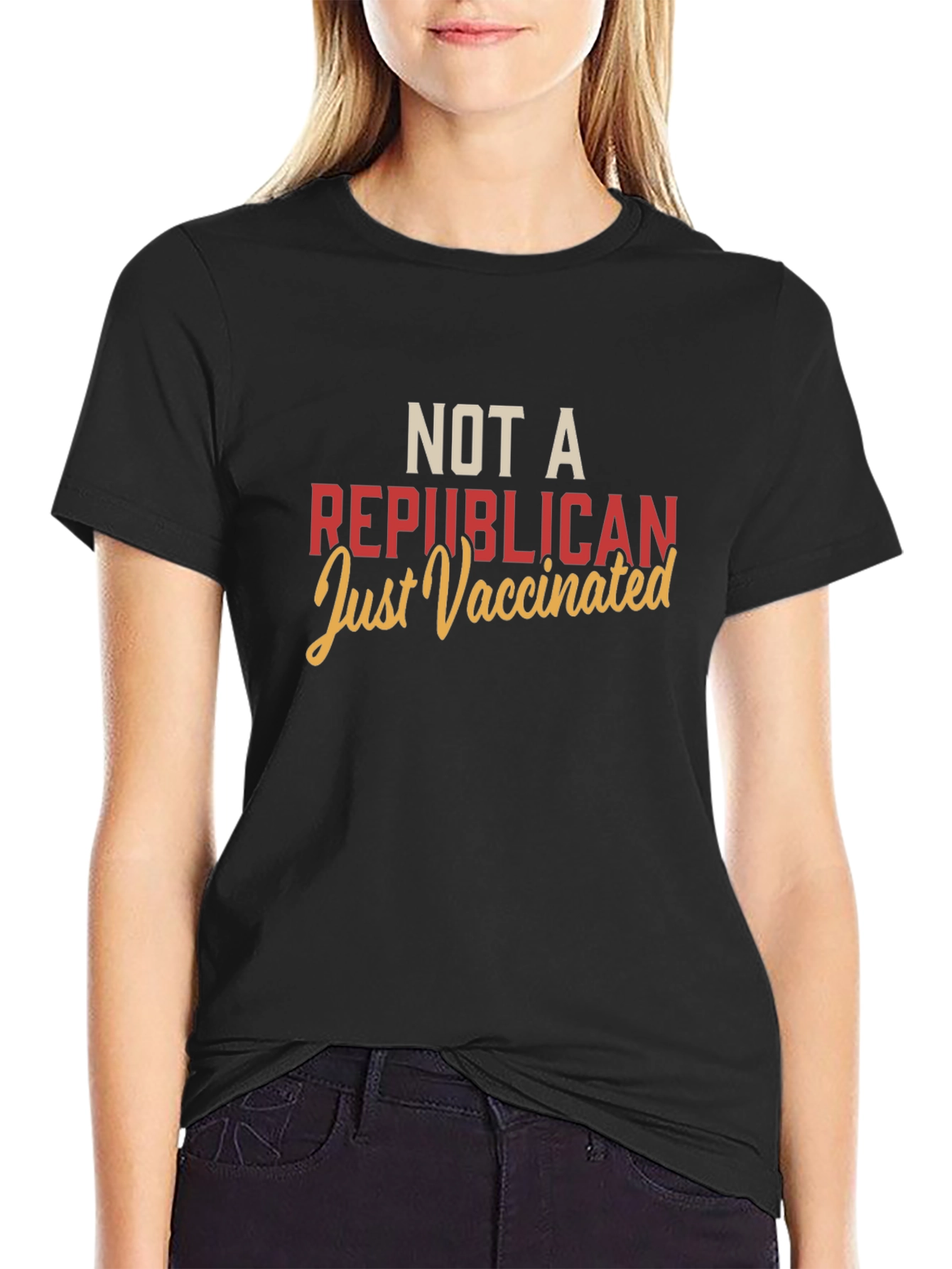 Not A Republican Just Vaccinated Black Tee