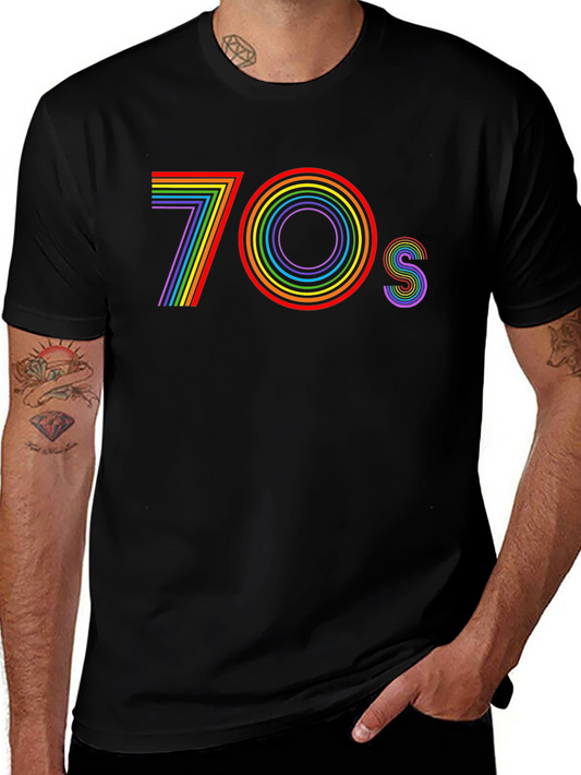 Retro 70s Rainbow T-Shirt - Vintage Style Tee