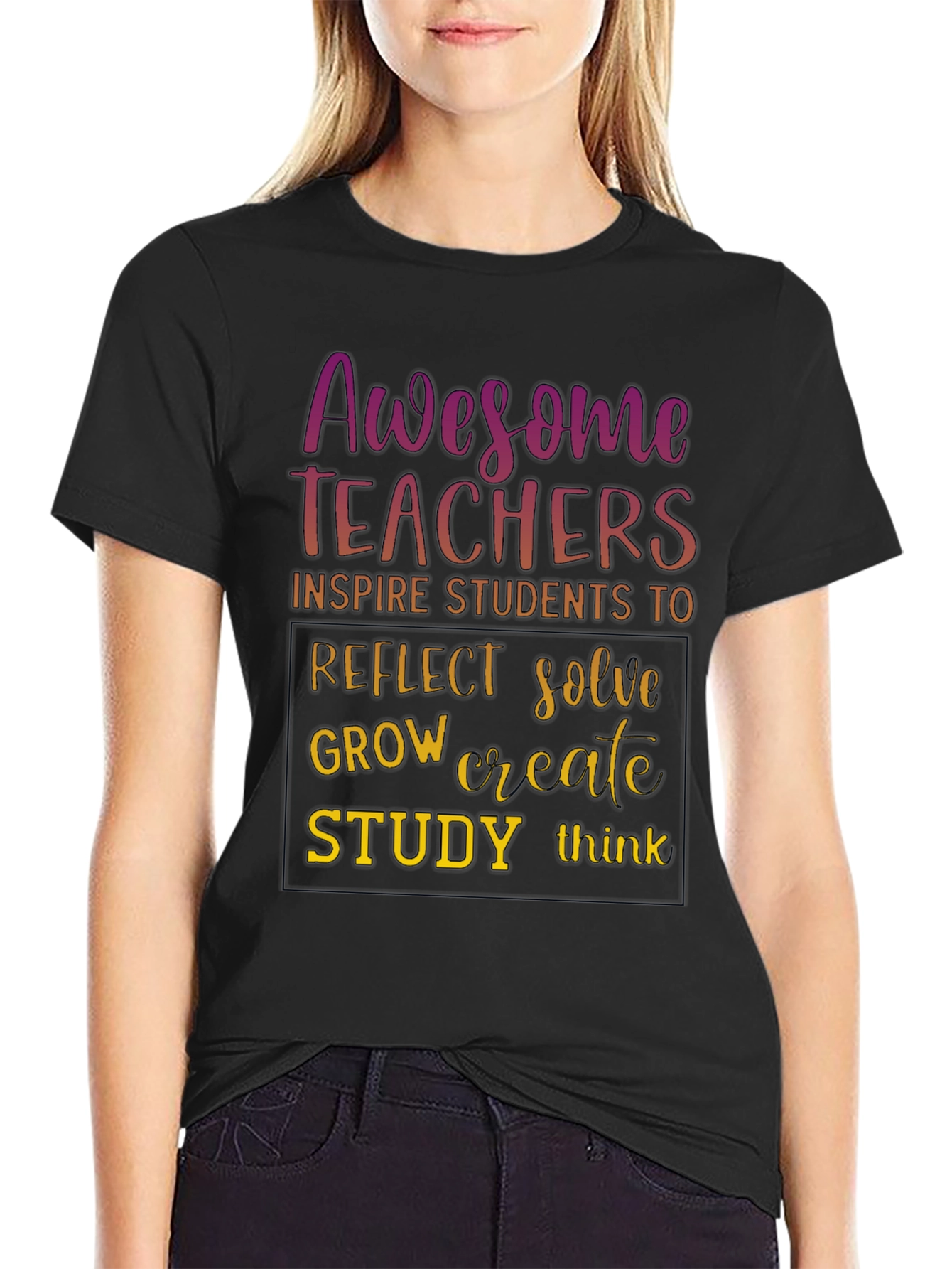 Awesome Teachers T-Shirt - Inspire Reflect Grow