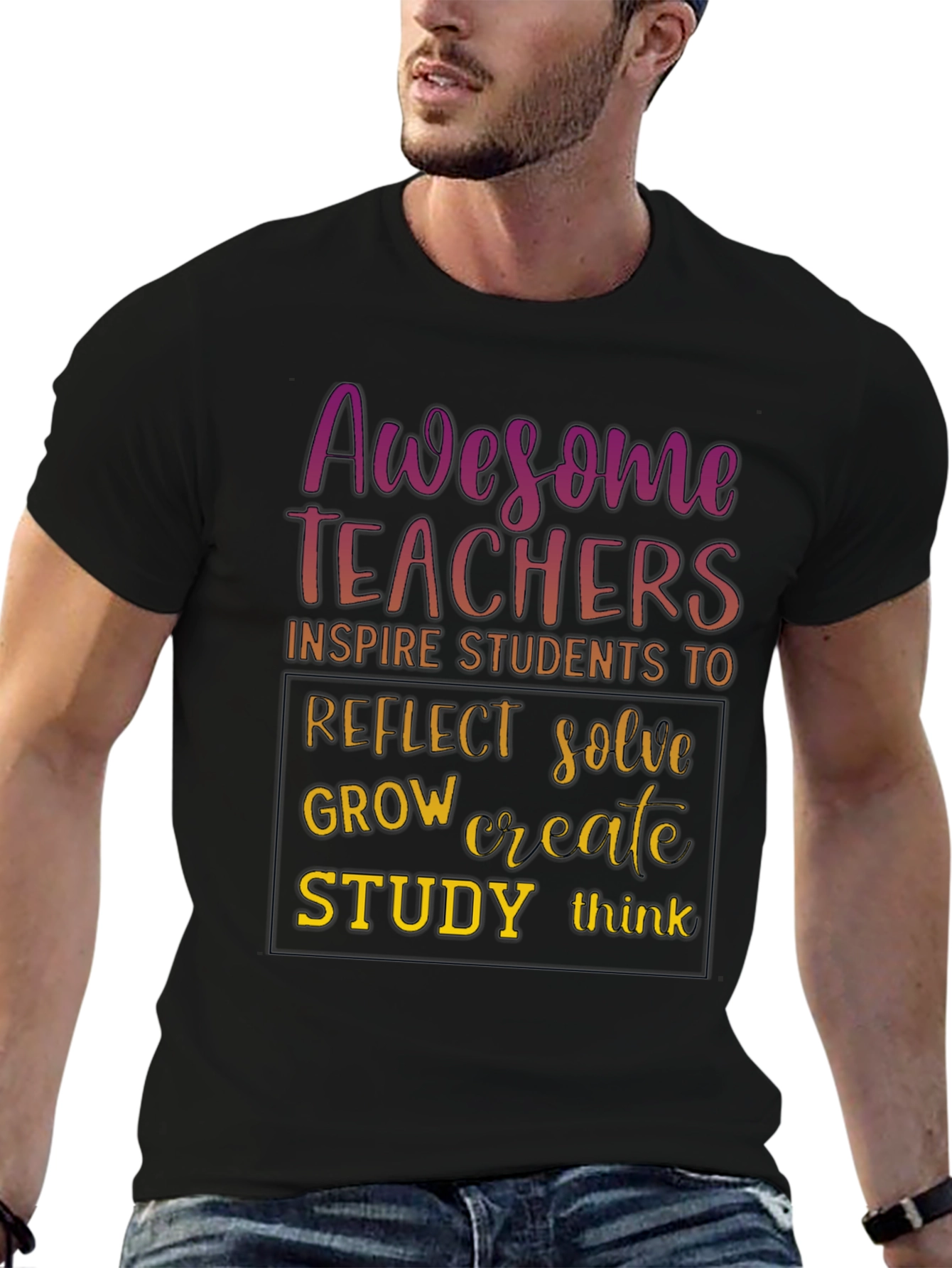 Awesome Teachers T-Shirt - Inspire Reflect Grow