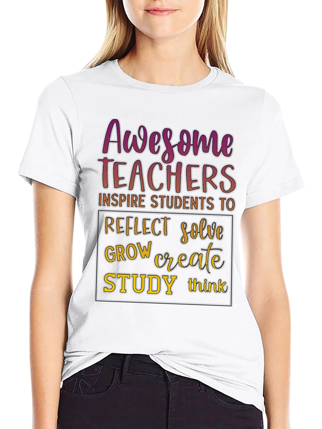 Awesome Teachers T-Shirt - Inspire Reflect Grow