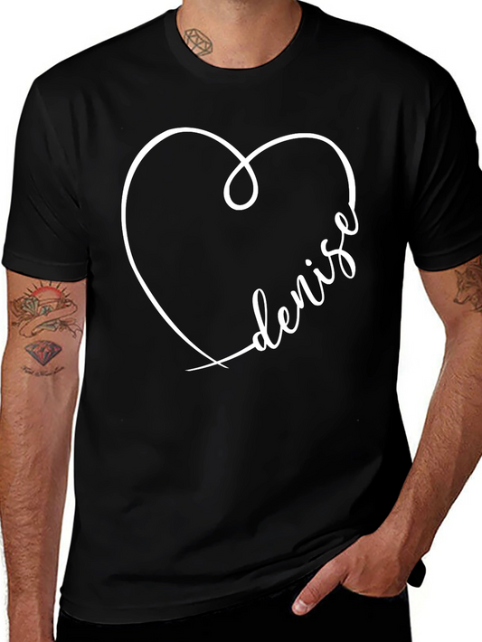 Denise Heart Graphic Tee - Black Casual T-Shirt