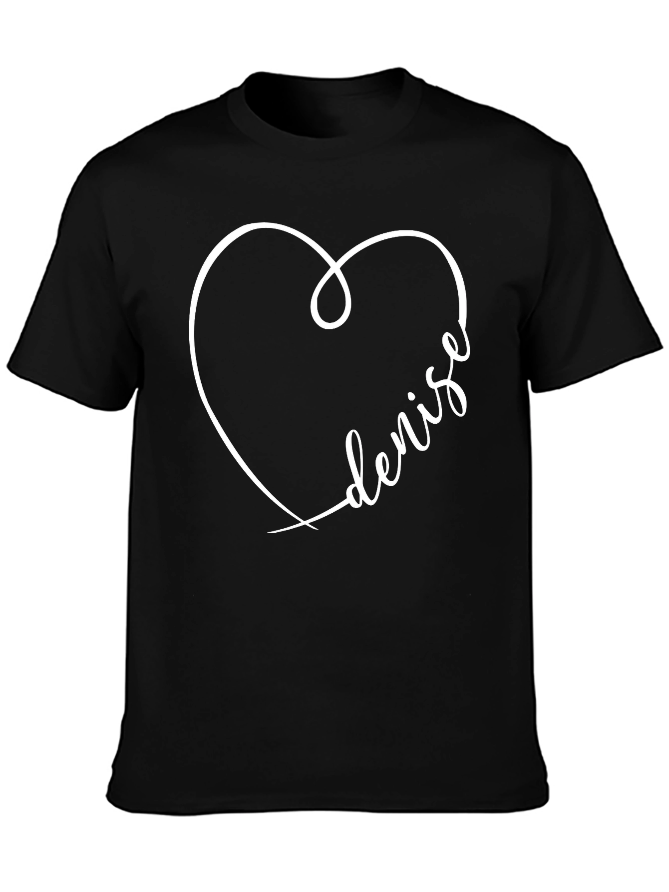 Denise Heart Graphic Tee - Black Casual T-Shirt