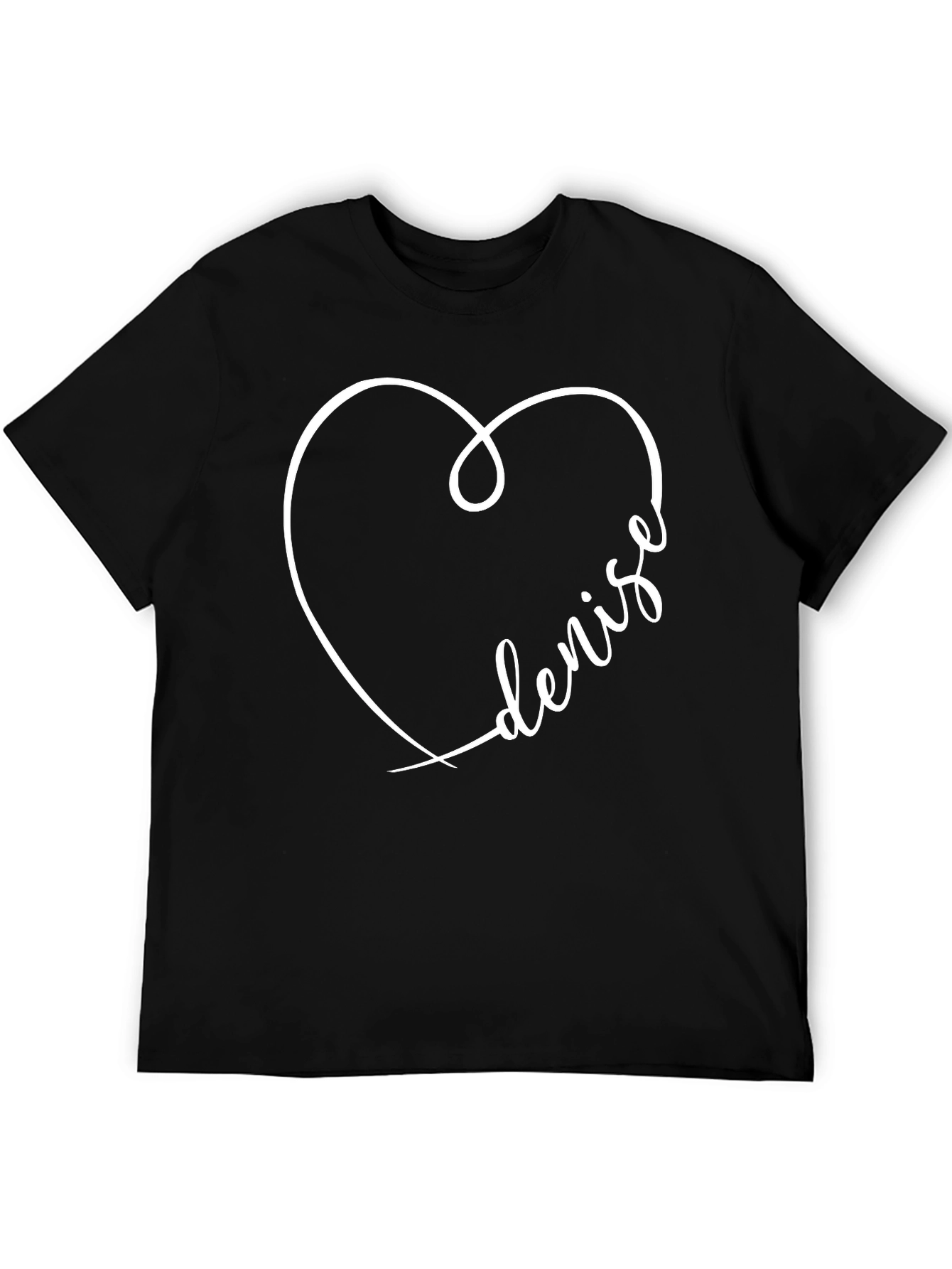 Denise Heart Graphic Tee - Black Casual T-Shirt