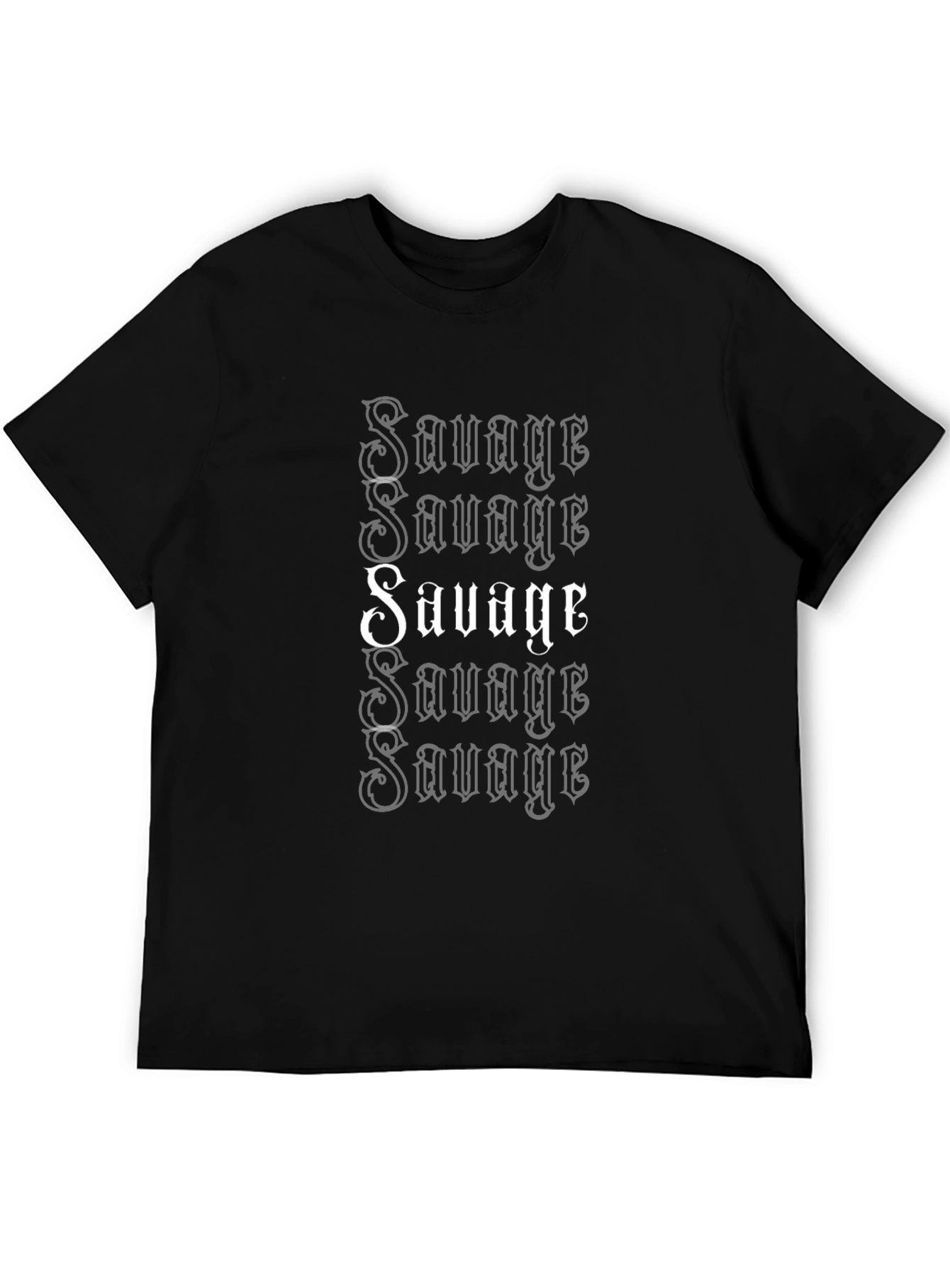 Mens Black Savage Graphic Print T-Shirt