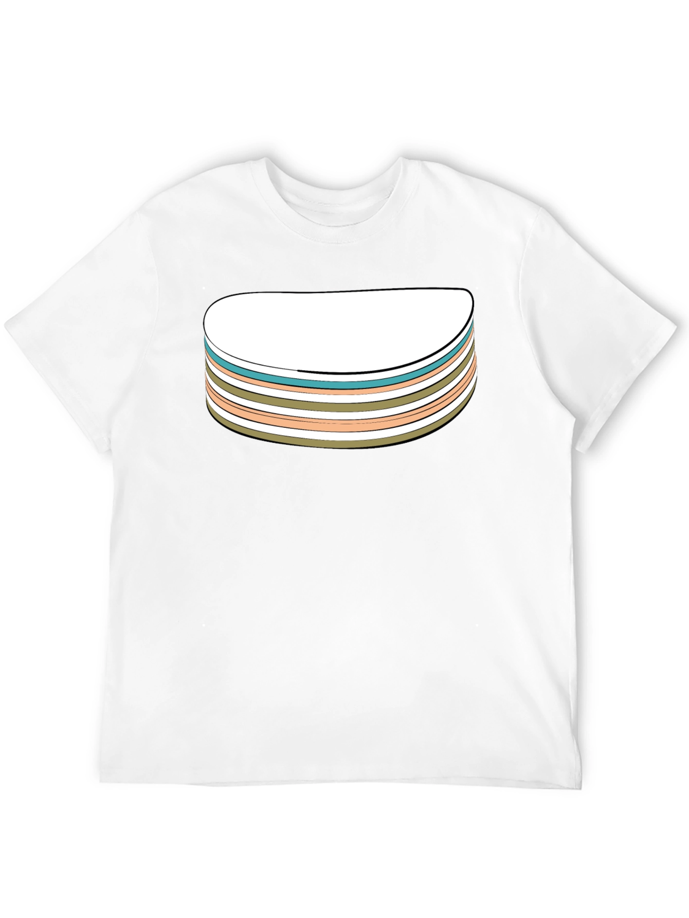 Retro Striped Stack Graphic Tee - Black