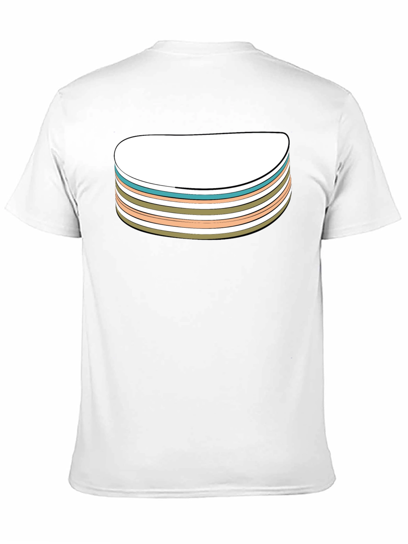 Retro Striped Stack Graphic Tee - Black