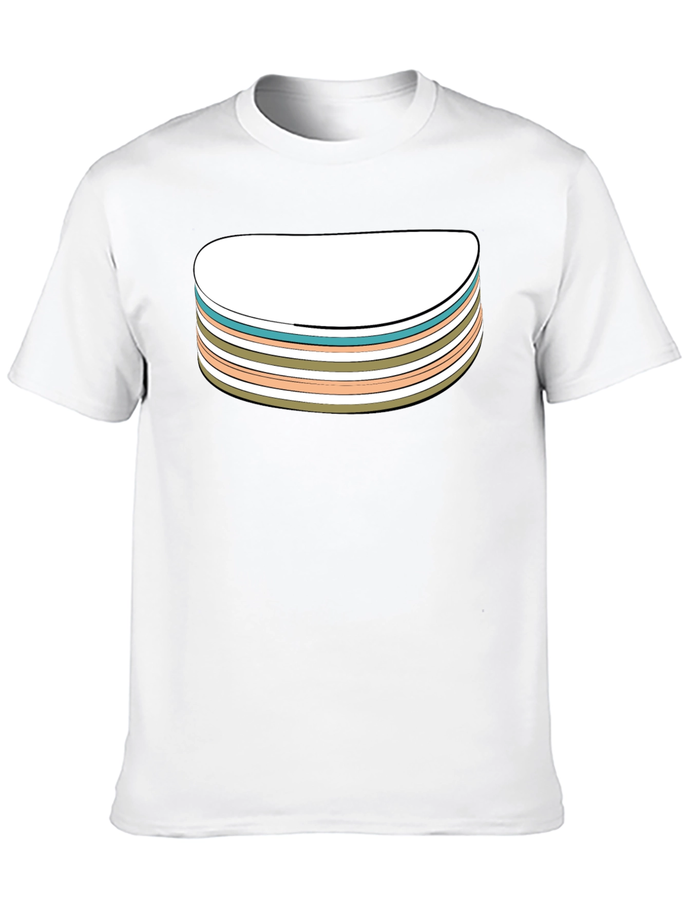 Retro Striped Stack Graphic Tee - Black