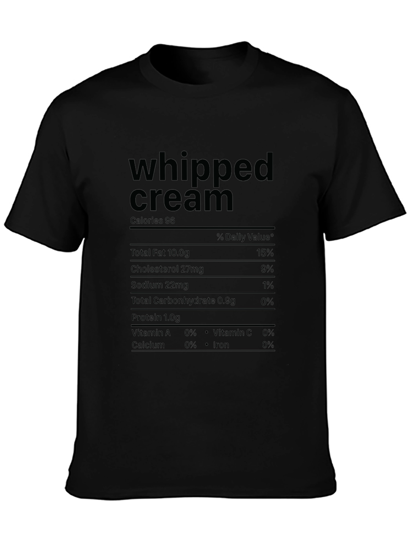 Whipped Cream Nutrition Facts T-Shirt