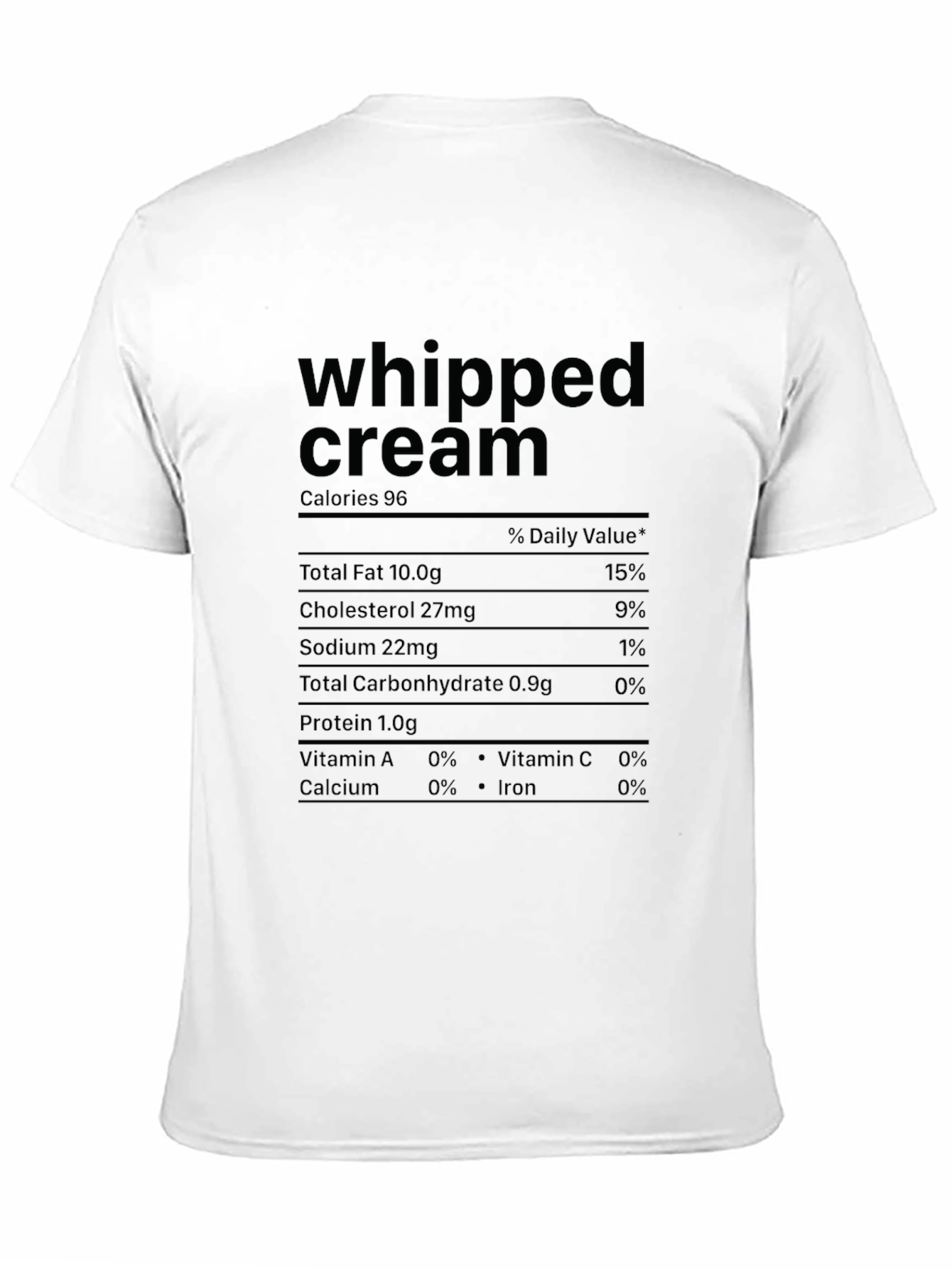 Whipped Cream Nutrition Facts T-Shirt