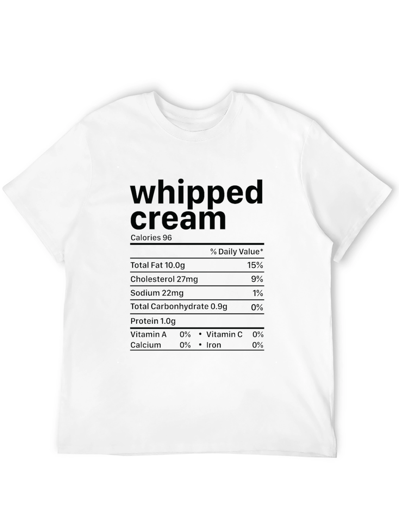 Whipped Cream Nutrition Facts T-Shirt