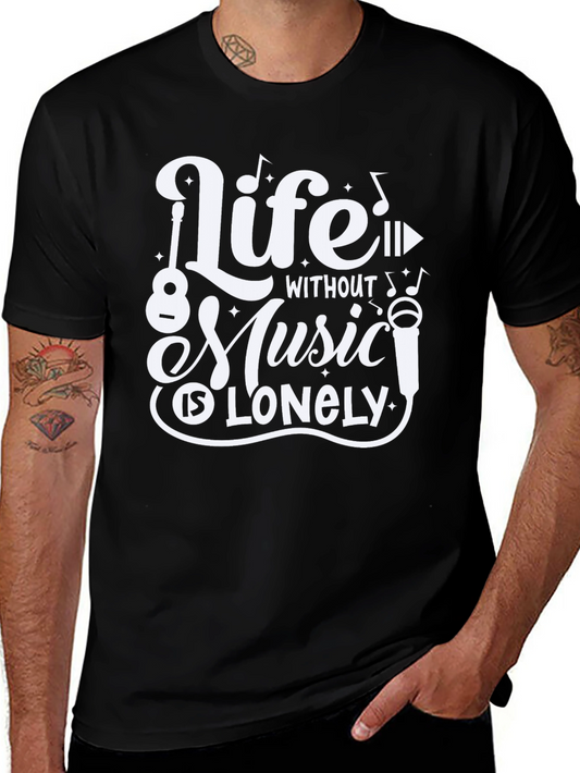 Life Without Music Black Graphic Tee