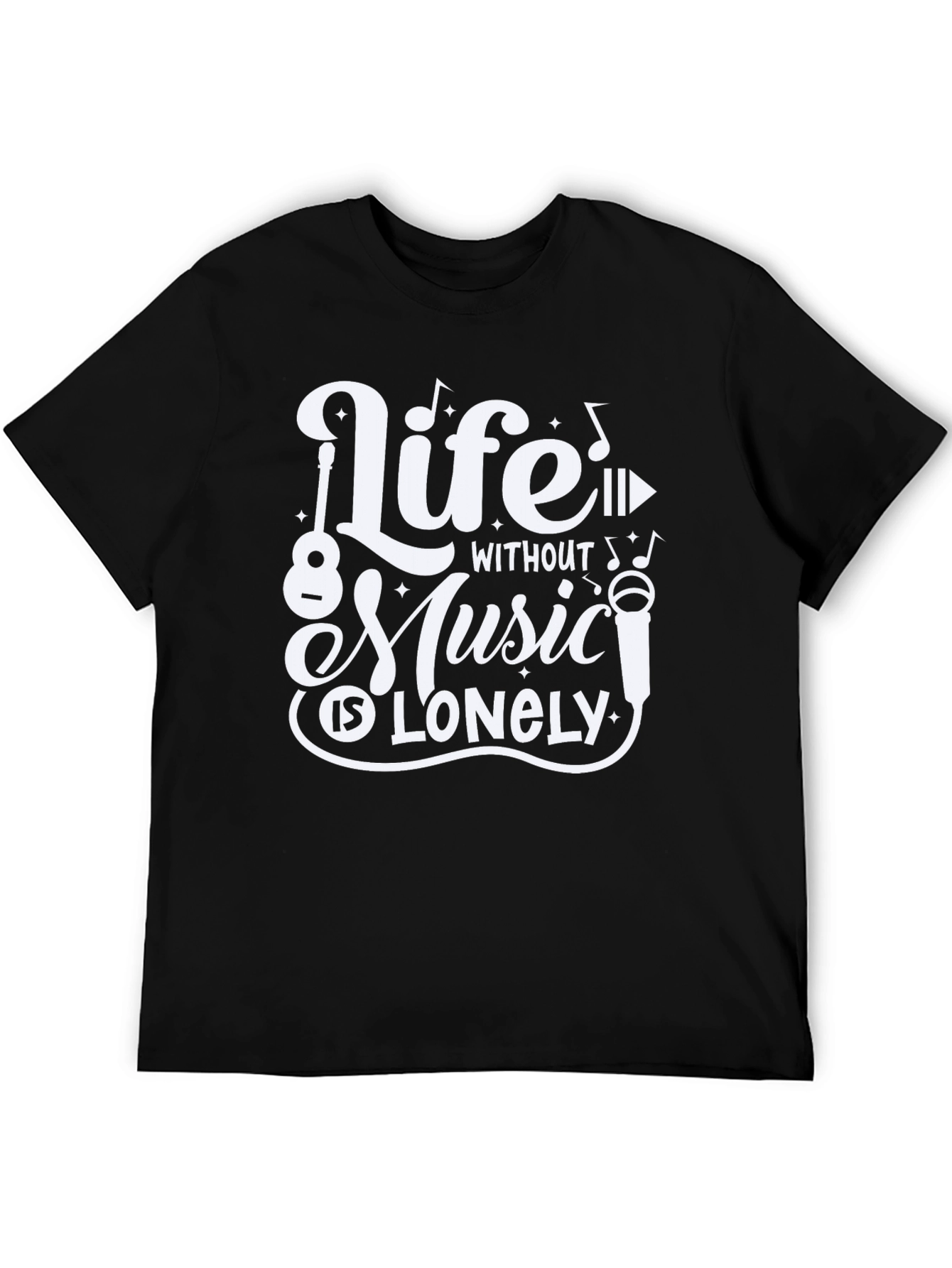 Life Without Music Black Graphic Tee