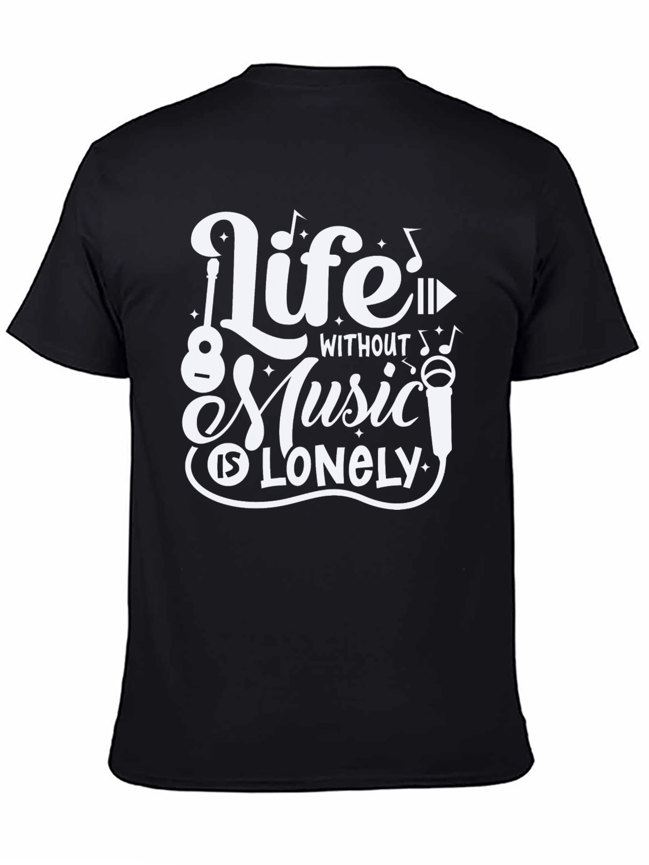 Life Without Music Black Graphic Tee