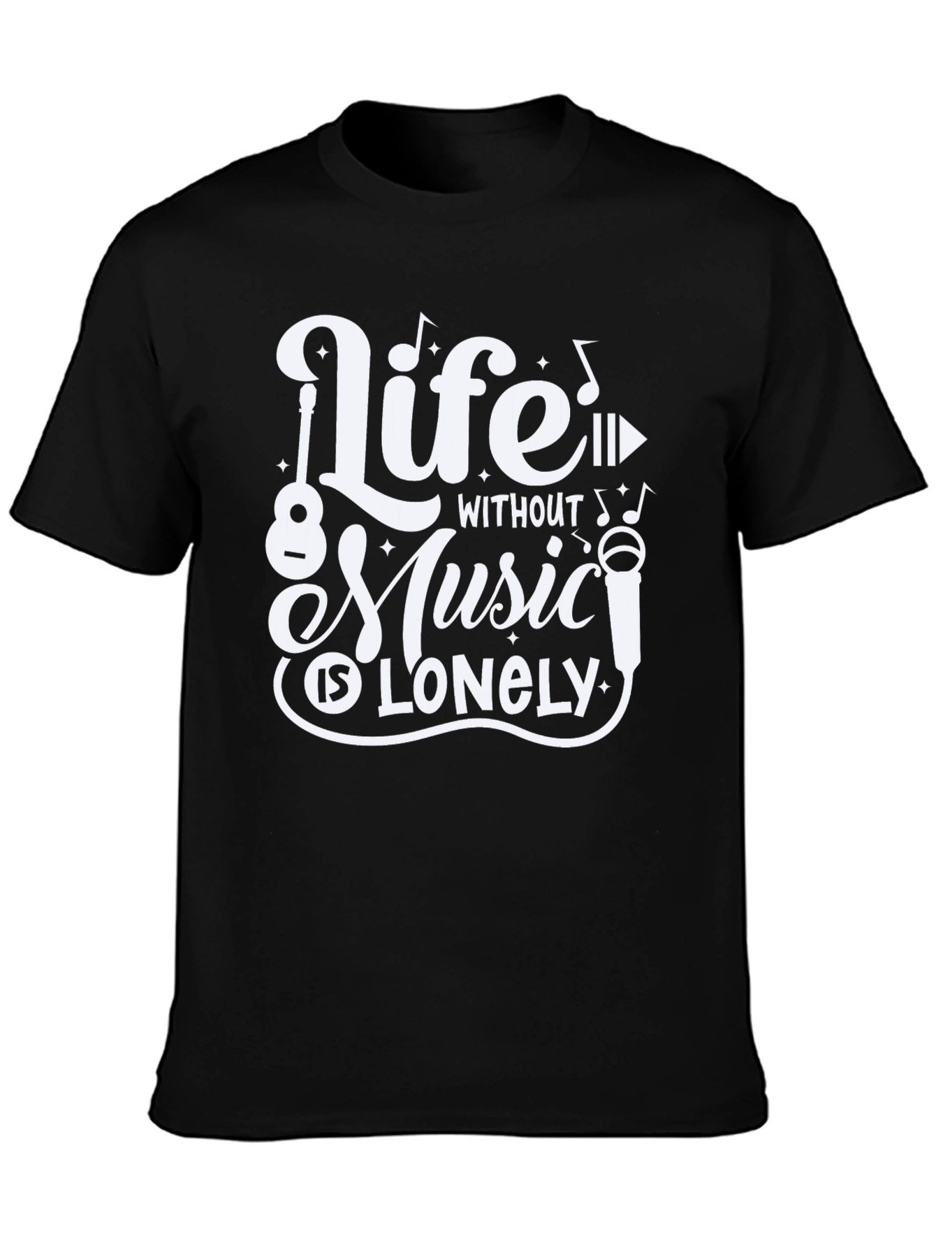 Life Without Music Black Graphic Tee