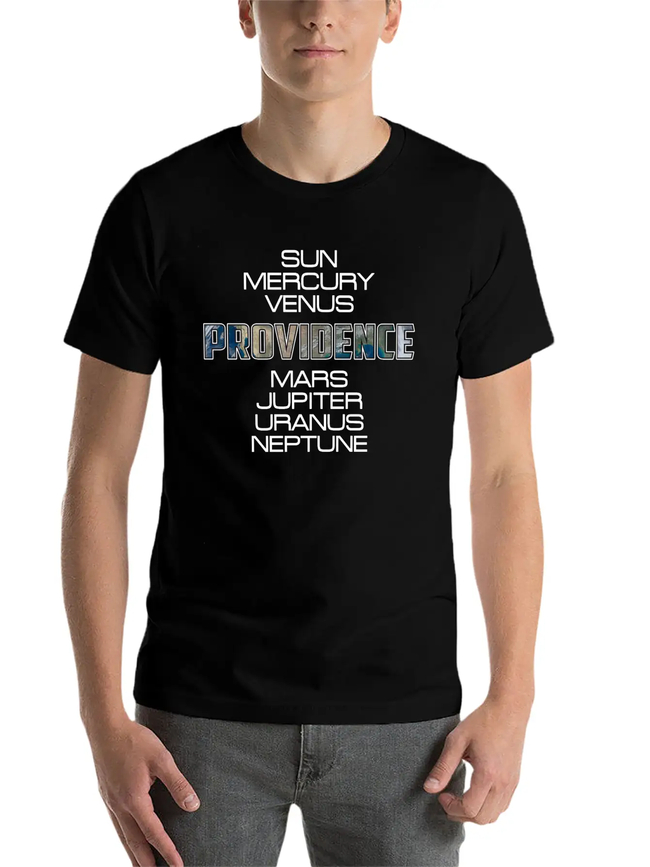 Solar System Planet Earth Providence Gift Unisex Casual T-Shirt – Clean Design For Daily Comfort