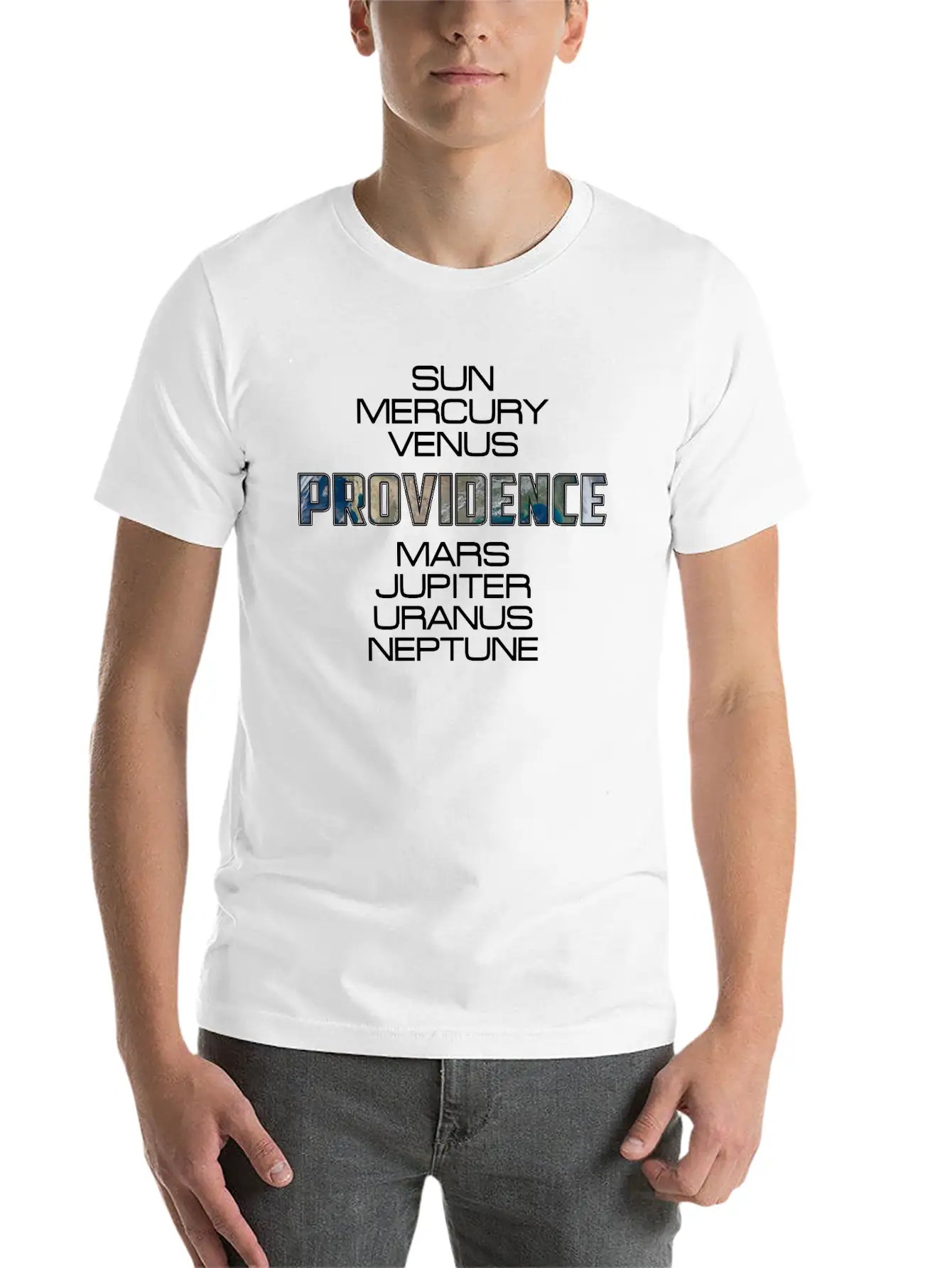 Solar System Planet Earth Providence Gift Unisex Casual T-Shirt – Clean Design For Daily Comfort