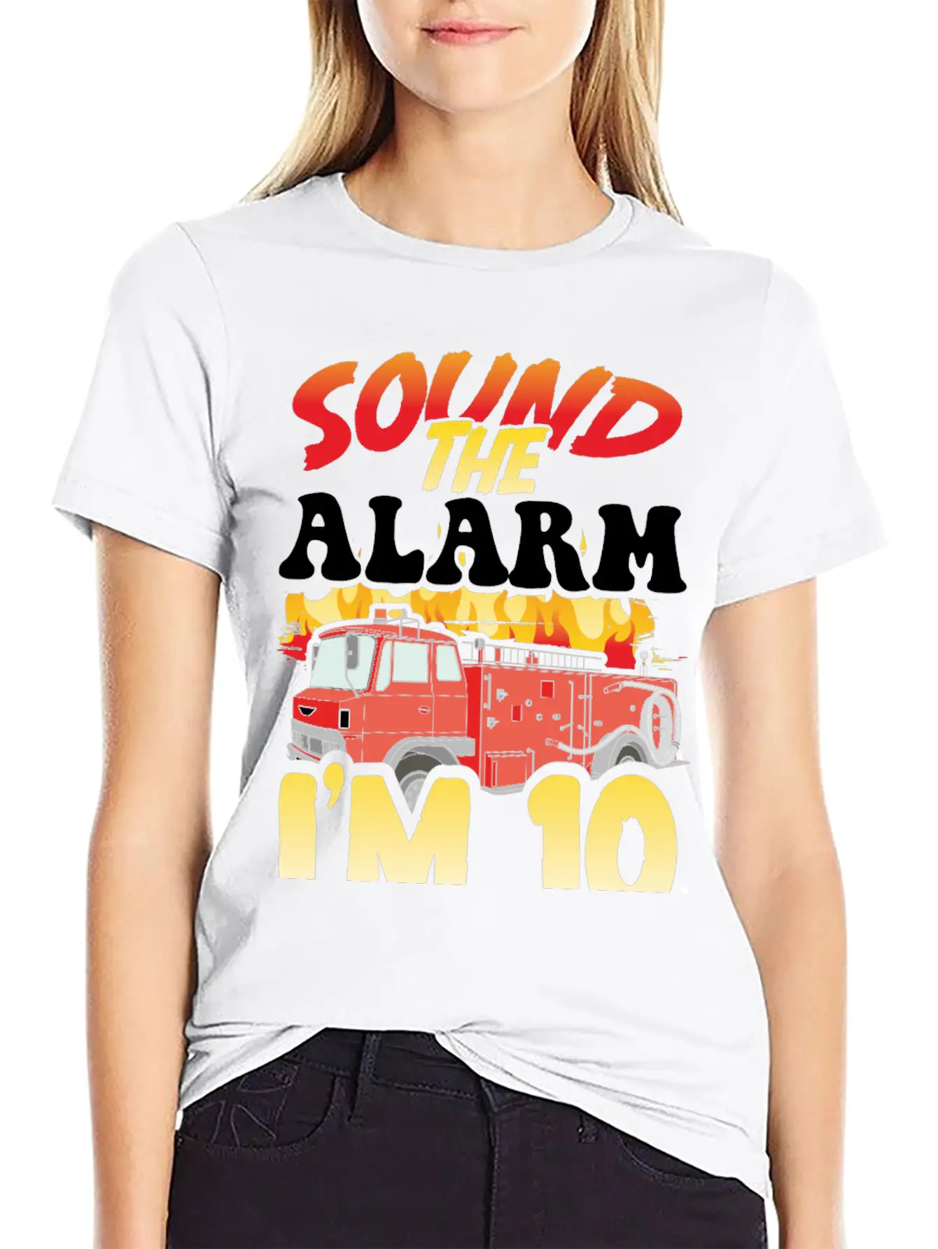 Sound The Alarm I'm 10 Little Firefighter 10th Unisex Casual T-Shirt – Clean Design For Daily Comfort
