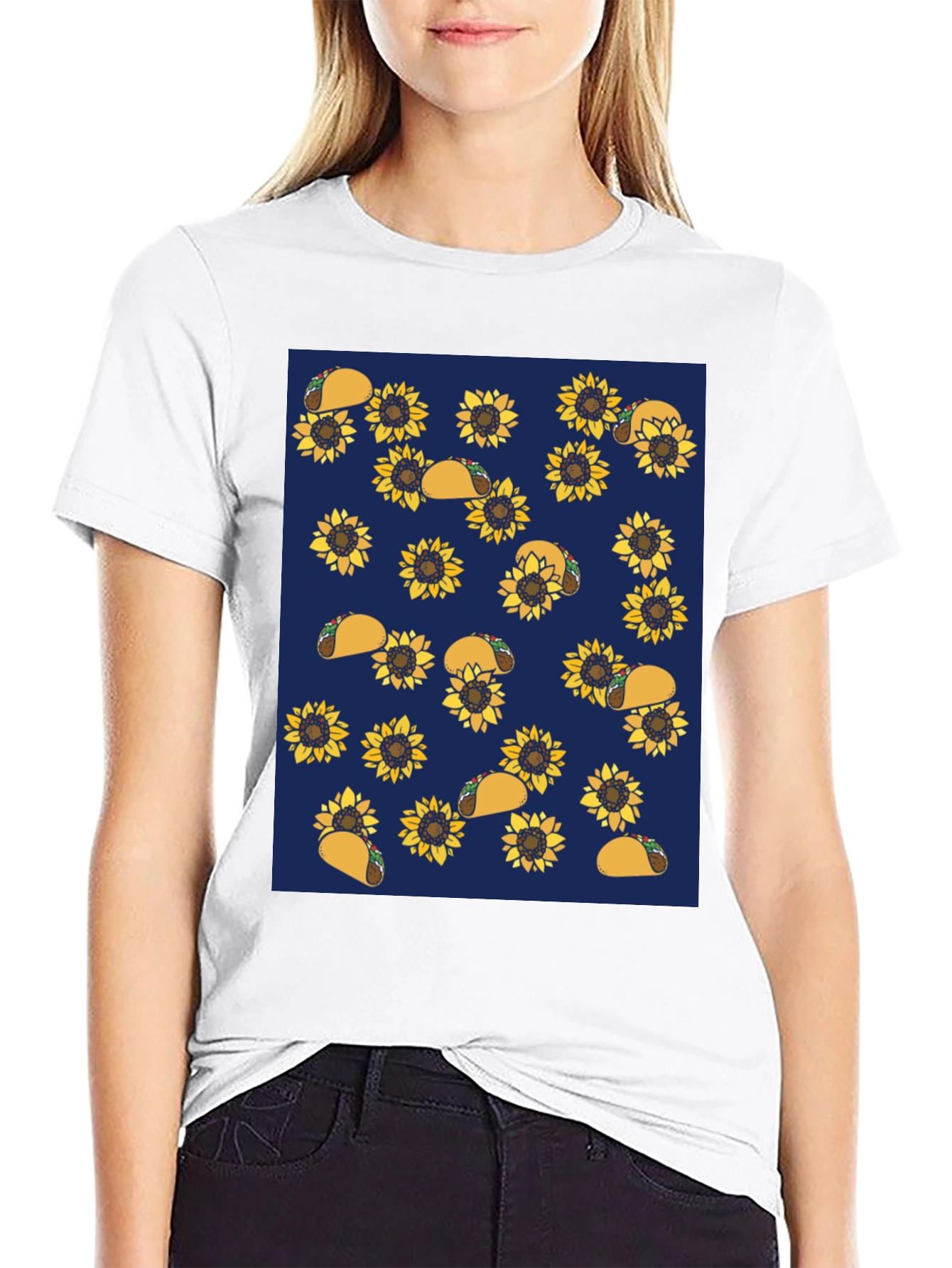 Sunflower Taco Print T-Shirt