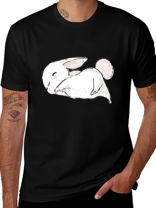 Cute Sleeping Bunny Black T-Shirt - Unisex Soft Cotton Tee