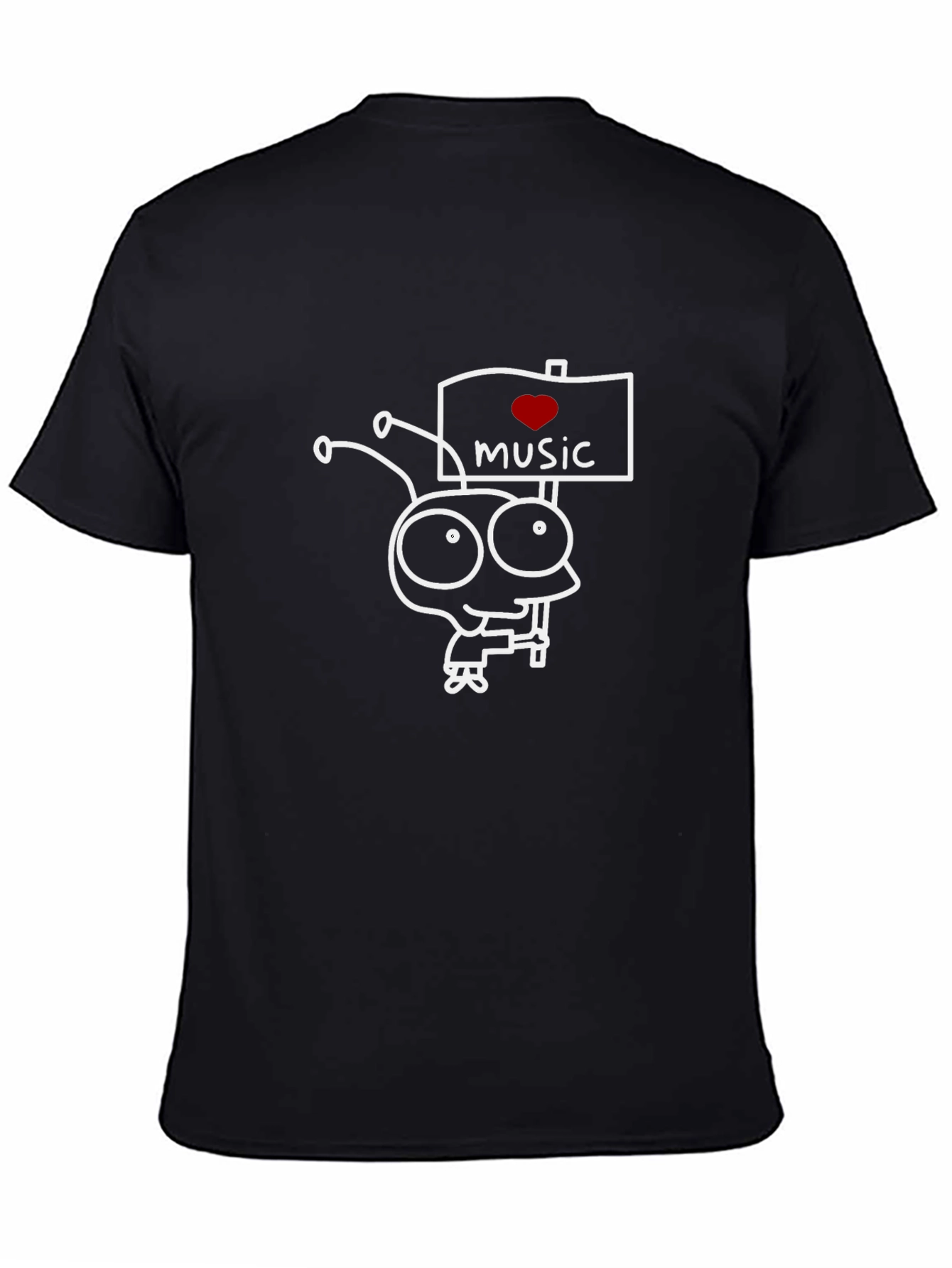 Love Music Graphic Tee - Black Cotton Casual T-Shirt