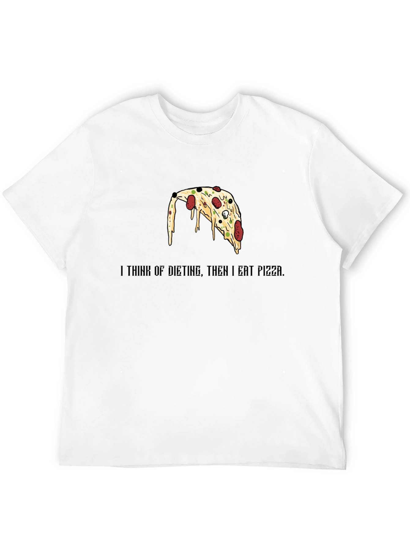 Pizza Lovers Black T-Shirt - Funny Diet Saying