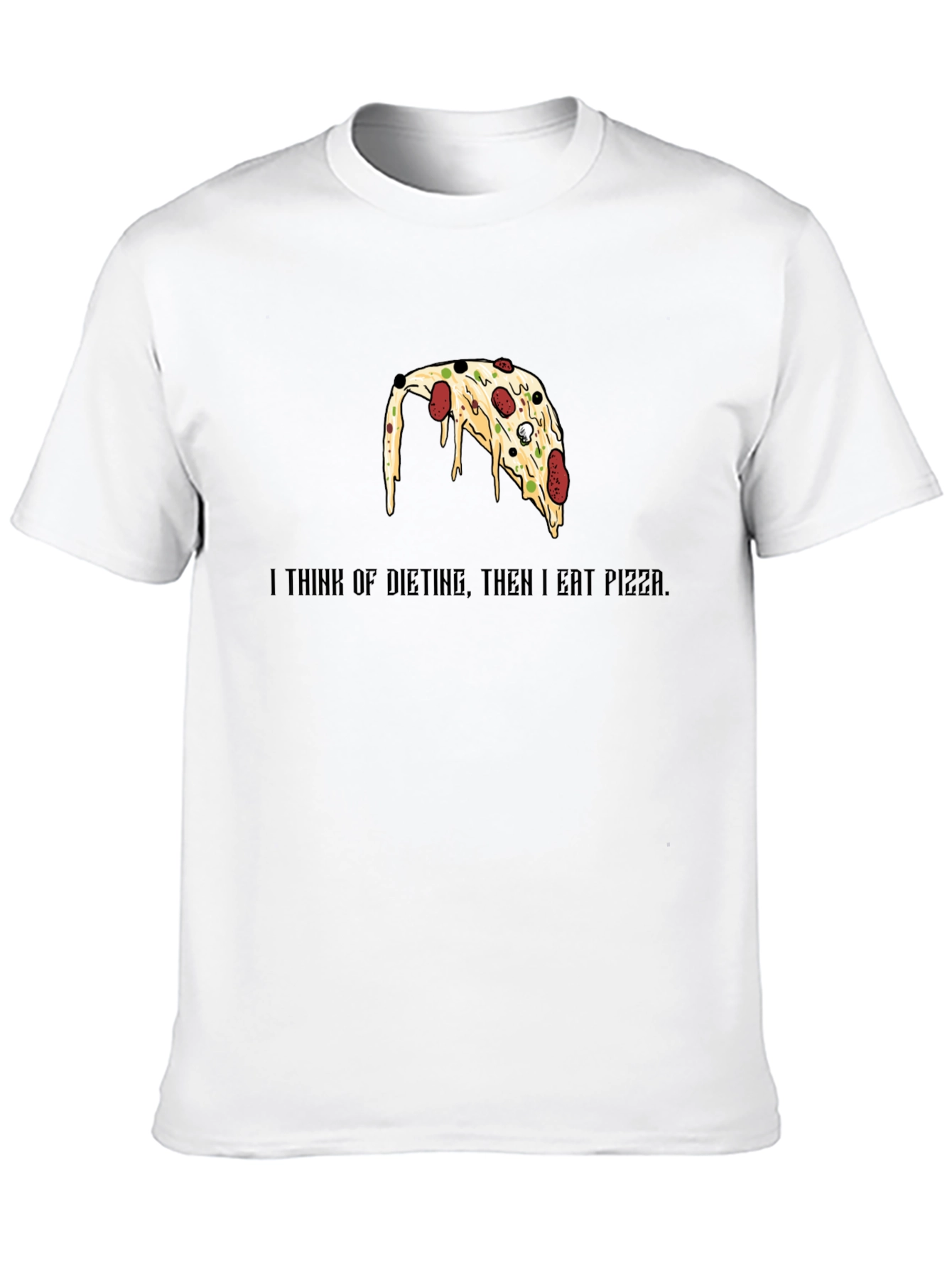 Pizza Lovers Black T-Shirt - Funny Diet Saying