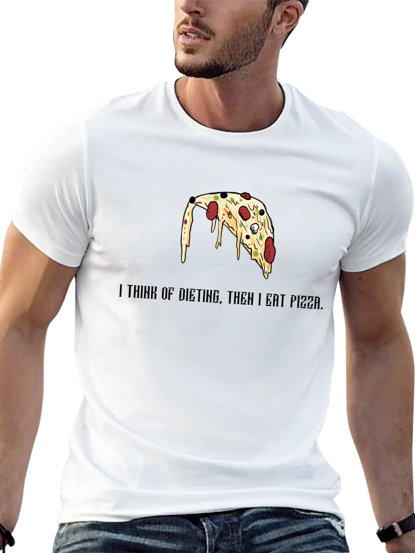 Pizza Lovers Black T-Shirt - Funny Diet Saying