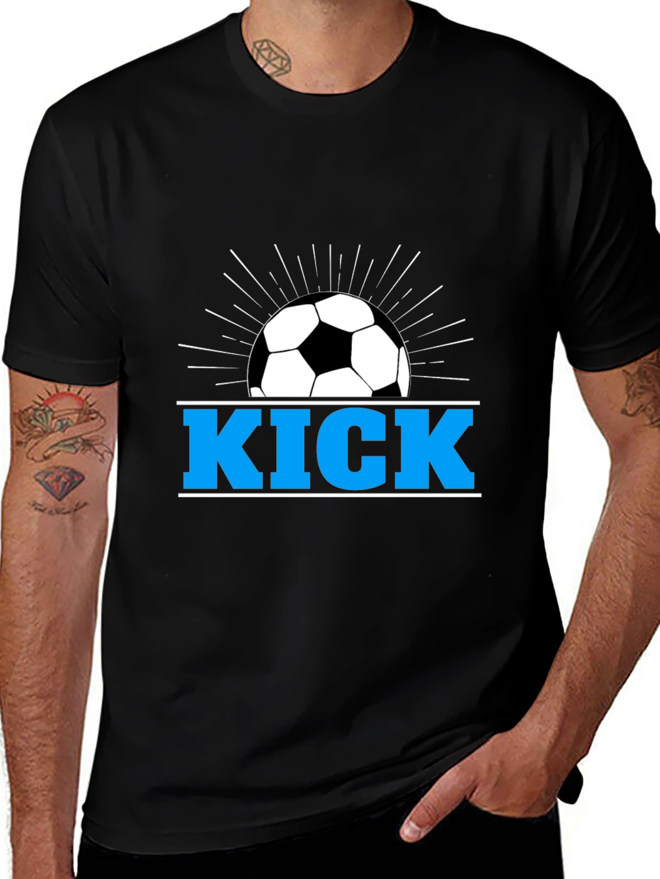 Soccer Kick Graphic T-Shirt - Black