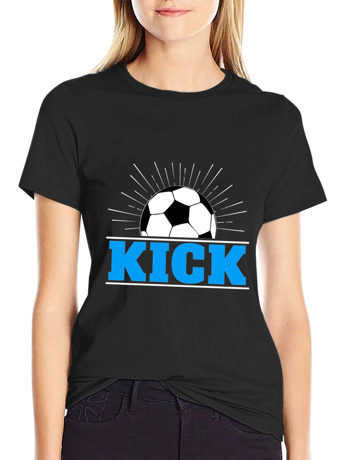 Soccer Kick Graphic T-Shirt - Black