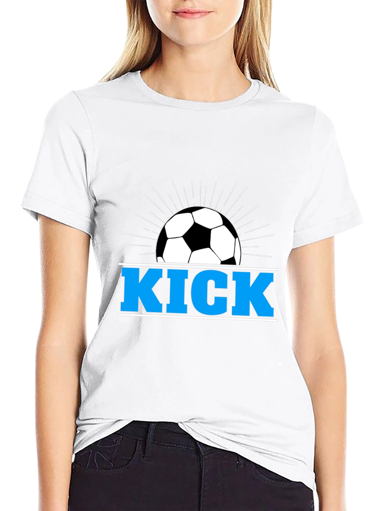 Soccer Kick Graphic T-Shirt - Black