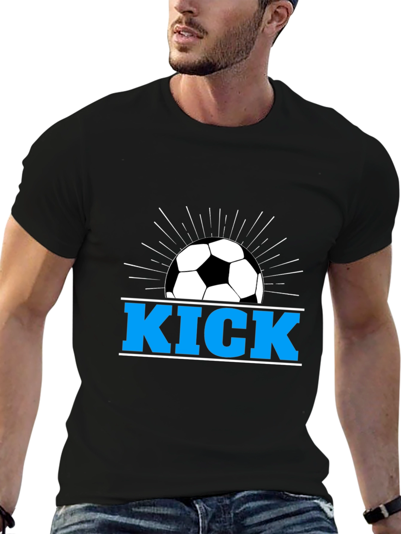 Soccer Kick Graphic T-Shirt - Black