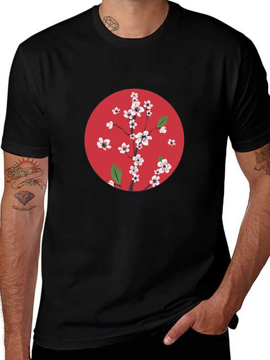 Cherry Blossom Graphic Tee - Black