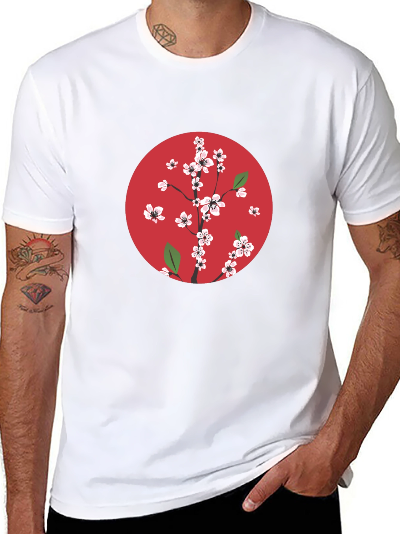 Cherry Blossom Graphic Tee - Black