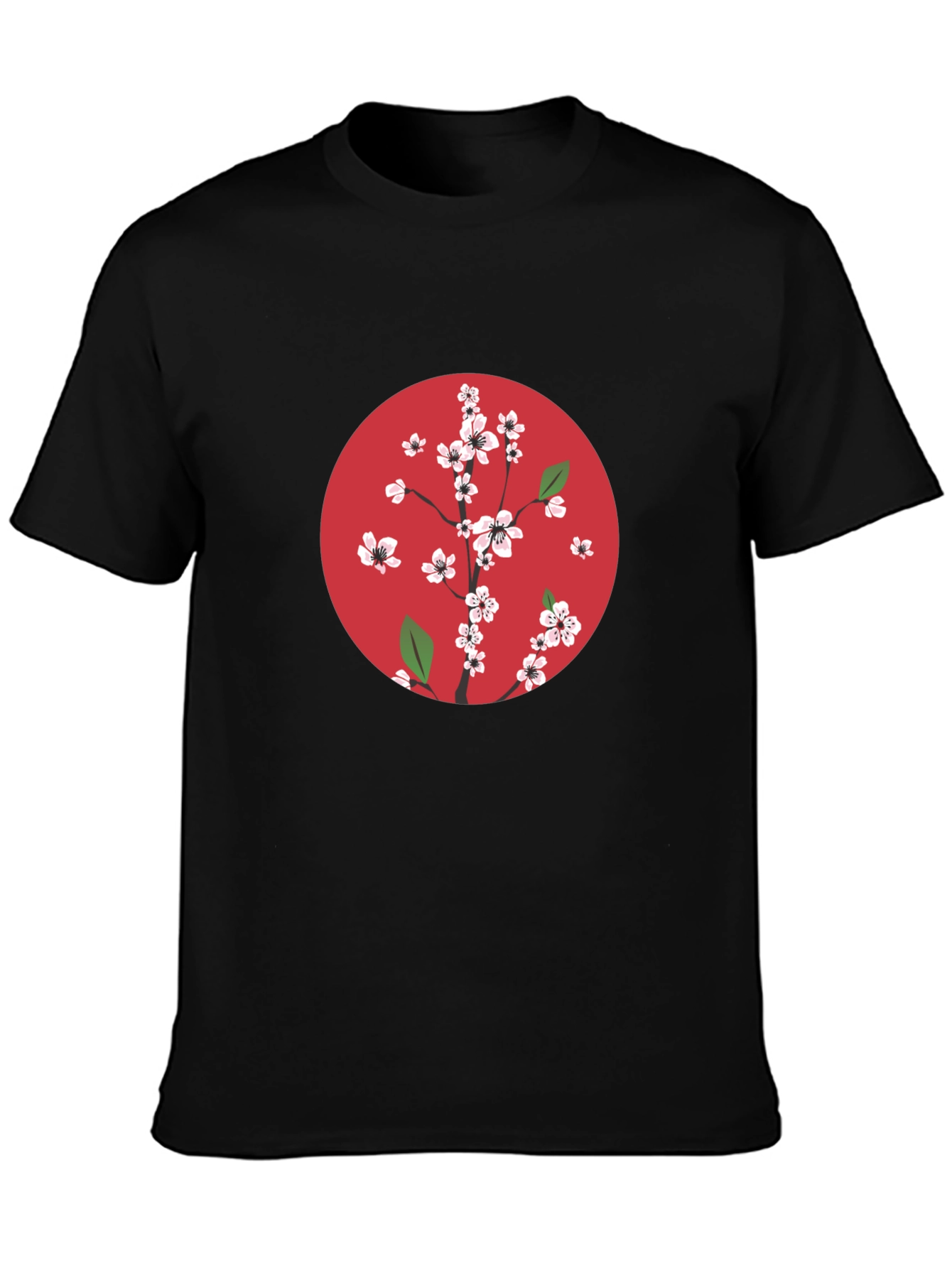 Cherry Blossom Graphic Tee - Black