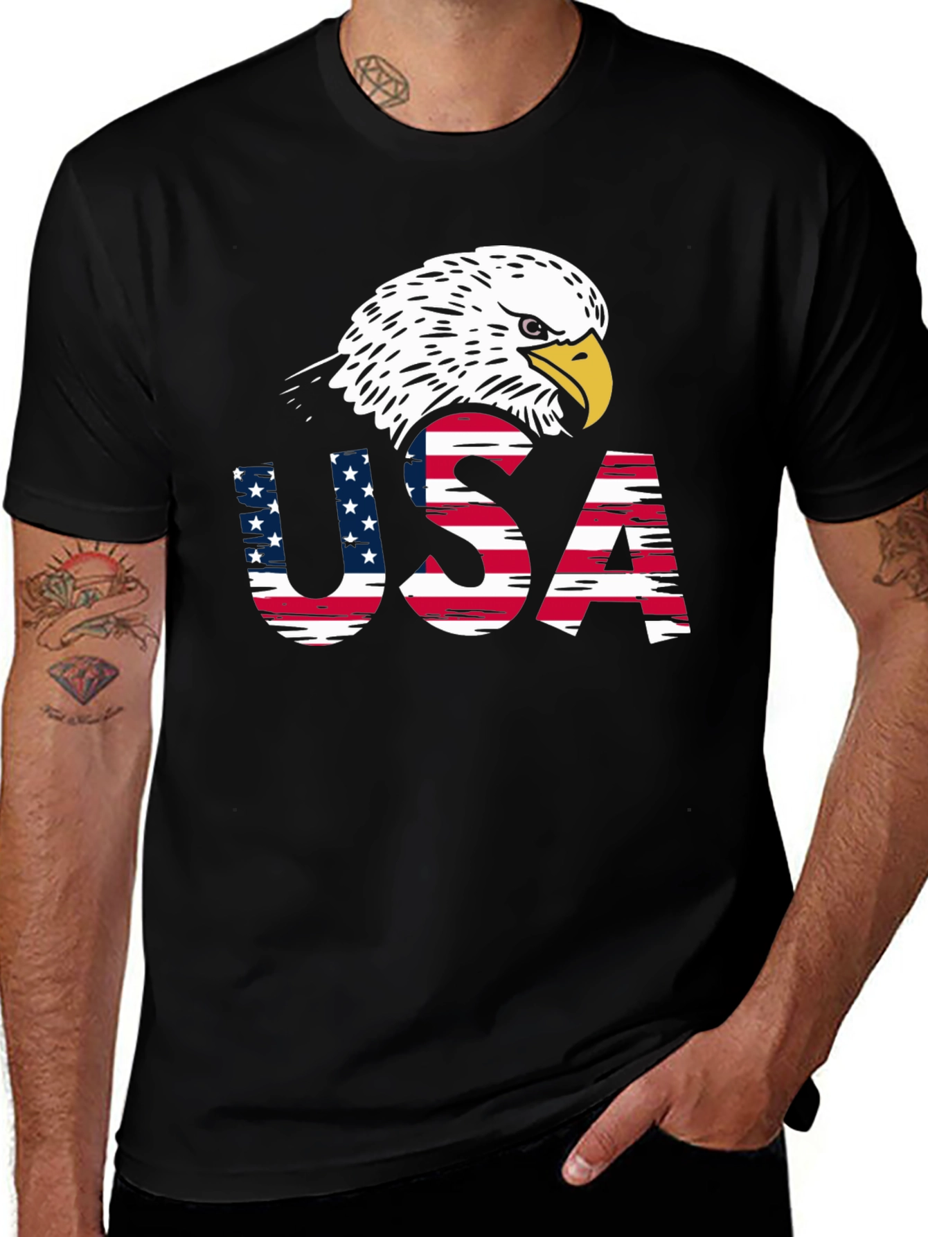 USA Eagle Patriotic Graphic T-Shirt