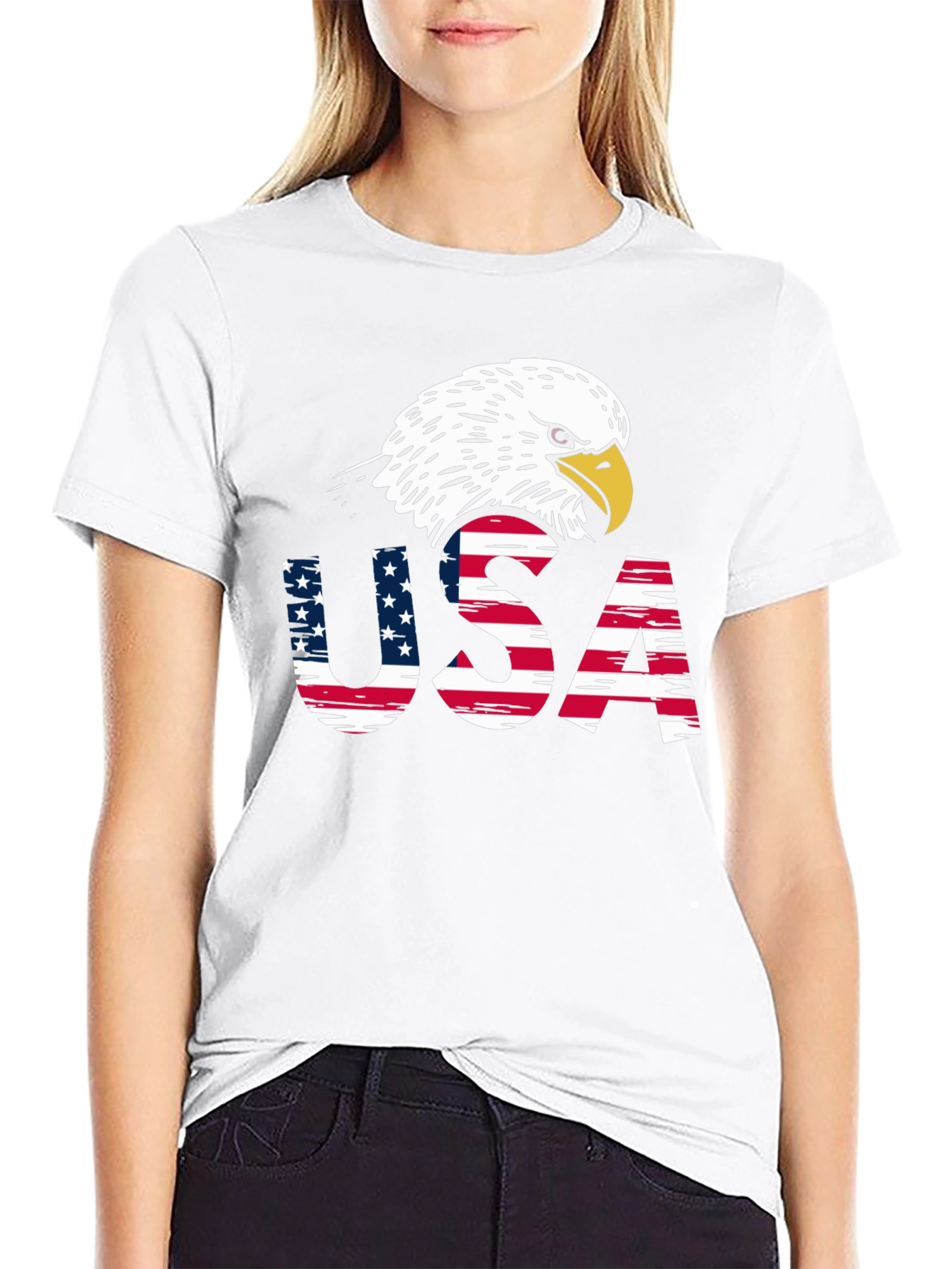 USA Eagle Patriotic Graphic T-Shirt