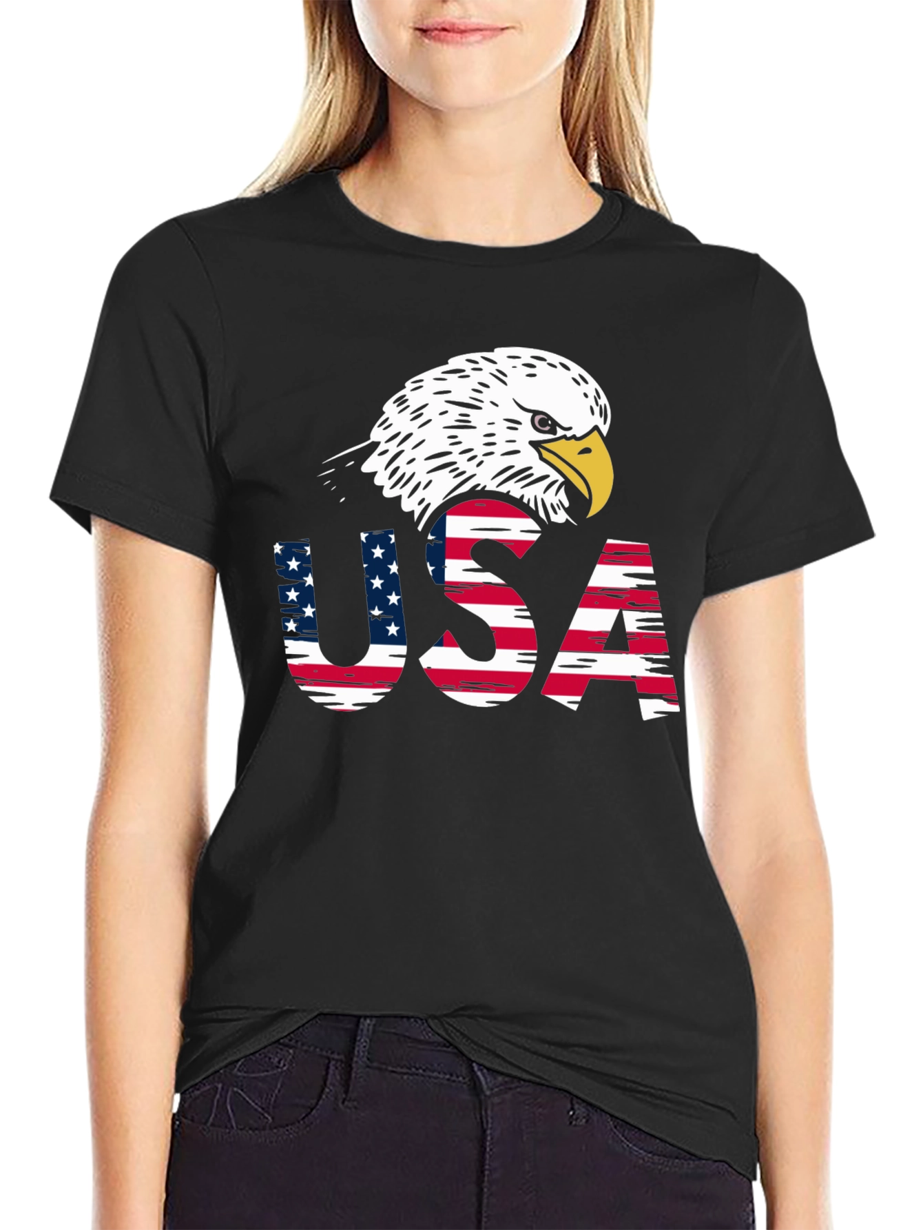 USA Eagle Patriotic Graphic T-Shirt