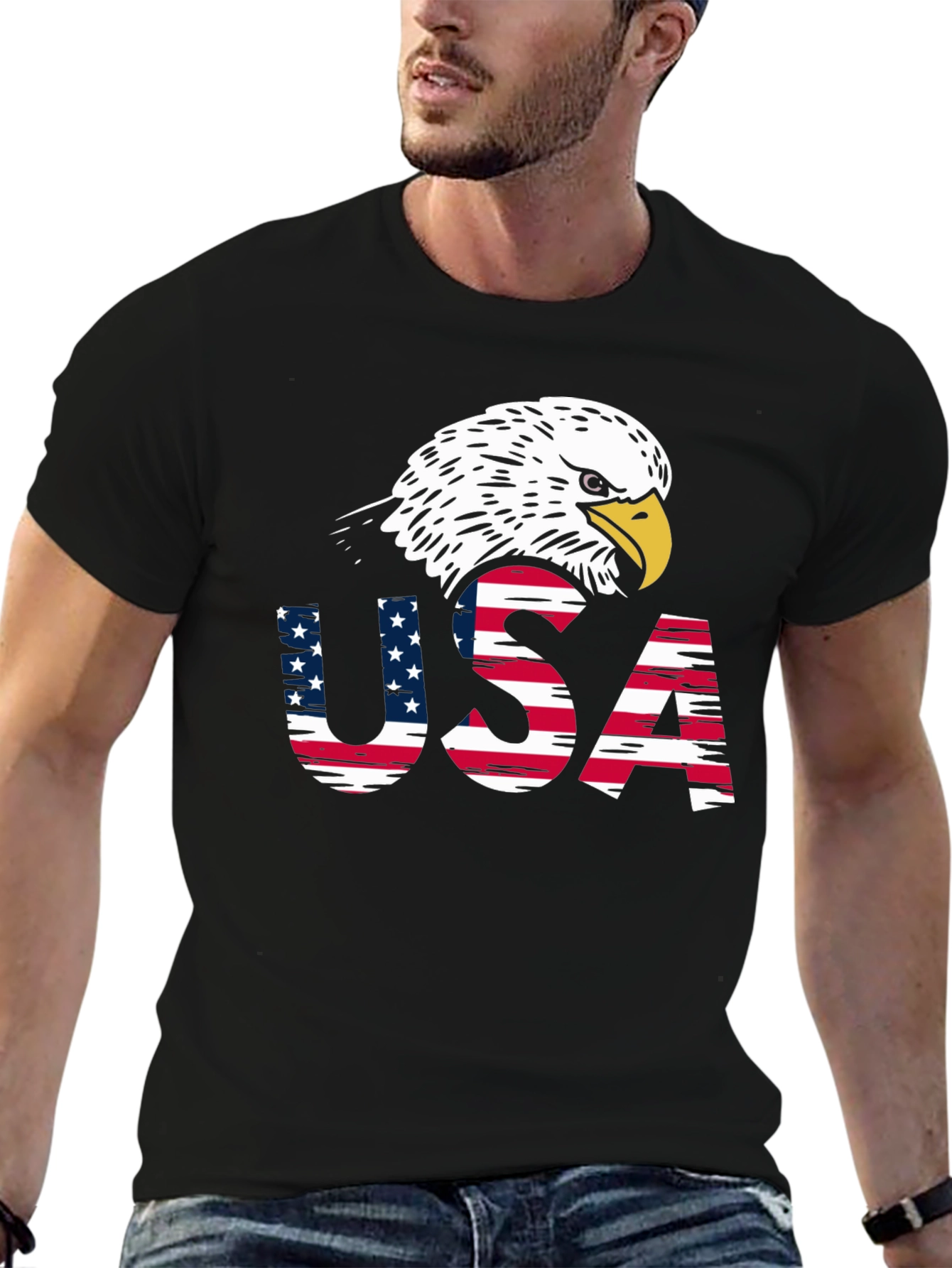 USA Eagle Patriotic Graphic T-Shirt