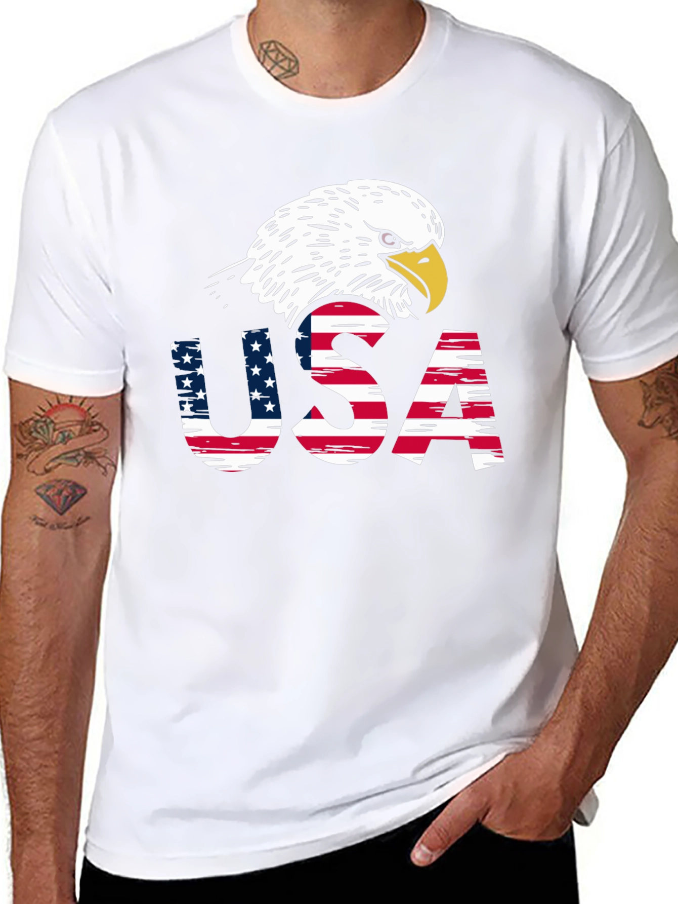 USA Eagle Patriotic Graphic T-Shirt