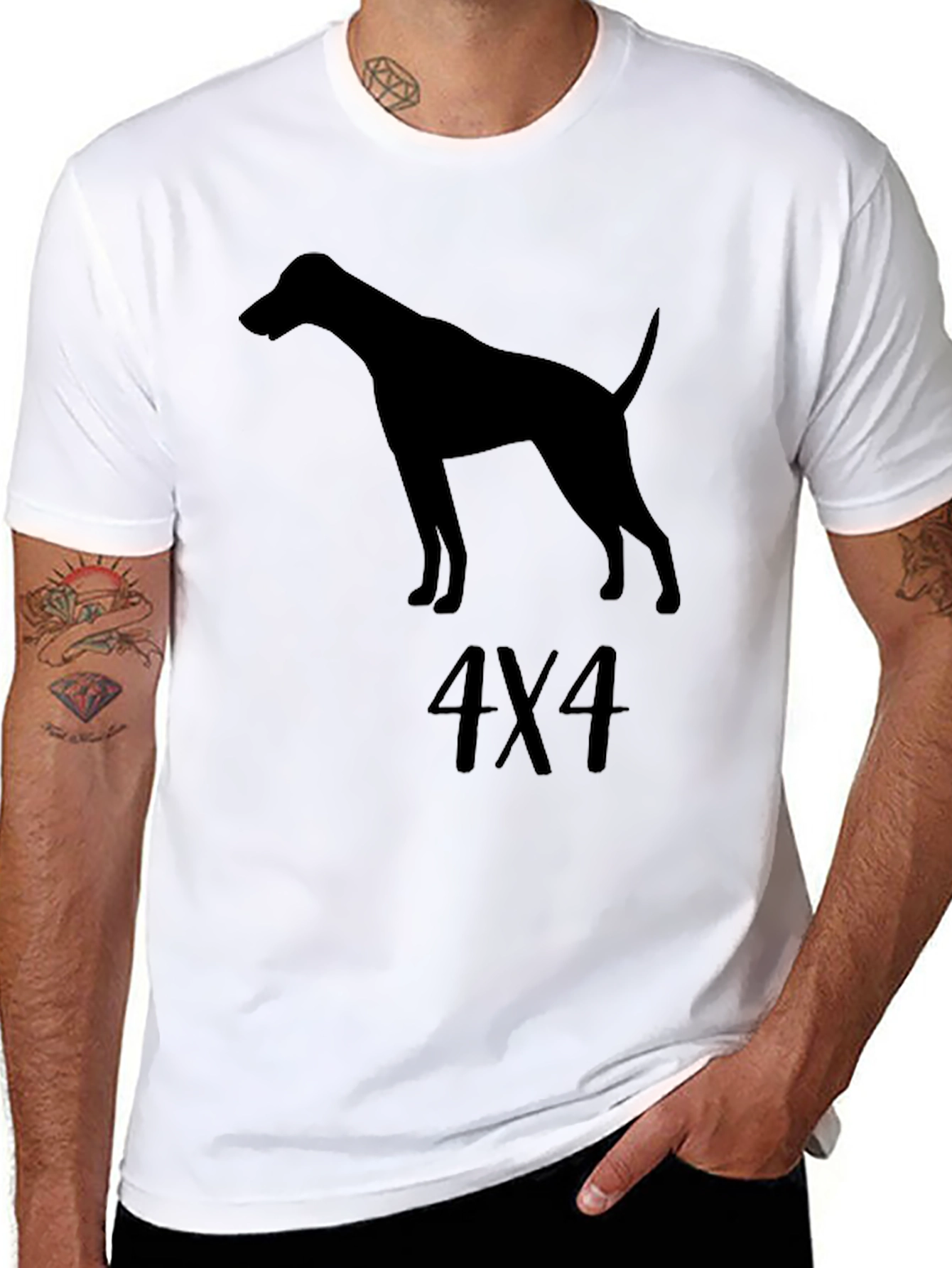 Dog Silhouette 4X4 Graphic T-Shirt