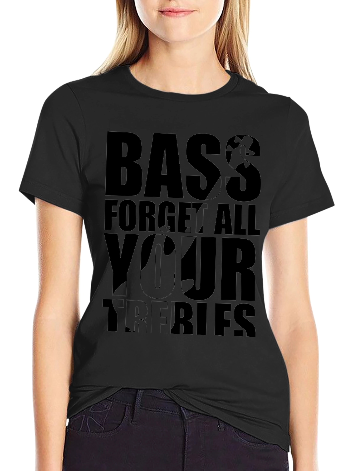 Bass Guitar Forget All Your Troubles Graphic T-Shirt