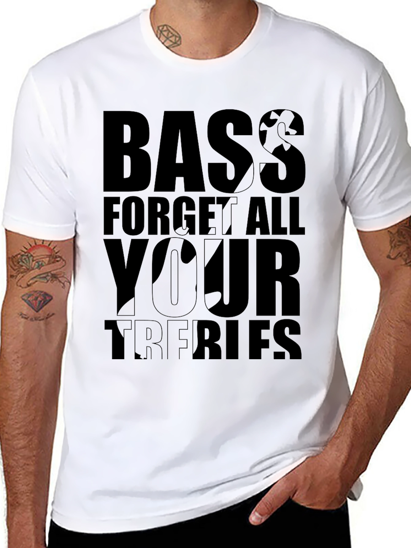 Bass Guitar Forget All Your Troubles Graphic T-Shirt