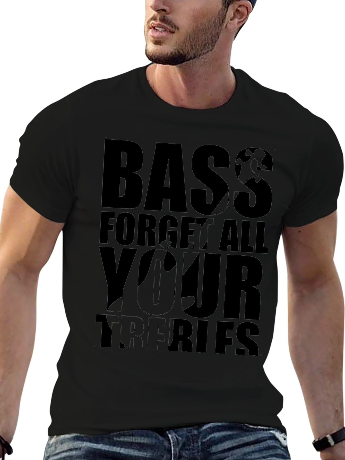 Bass Guitar Forget All Your Troubles Graphic T-Shirt